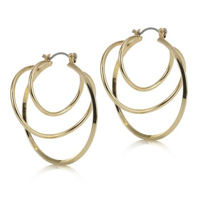 Gold swirl hoop 3d earring